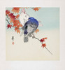 Two Pigeons on a Branch with Autumn Leaves, by Japanese artist Ohara Koson, 1877 - 1945.  Ohara Koson was part of the shin-hanga, or new prints movement. Poster Print by Ken Welsh (15 x 17)