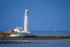 St Mary's Island and lighthouse. Poster Print by Loop Images Ltd. (20 x 13)