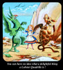 Magic Lantern slide circa 1900 hand coloured. Victorian/Edwardian era. Alice in Wonderland chapter 3. Alice dancing with Gryphon,turtle, � you can have no isdea what a delightful thing a lobster Quadrille is Poster Print by John Short (15 x 17)