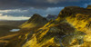 Looking South along the Trotternish peninsula from the Quiraing at dawn. Poster Print by Loop Images Ltd. (22 x 11)