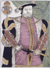 King Henry VIII of England, 1491 - 1547.  Engraving after a painting by Hans Holbein.  Later colourisation. Poster Print by Ken Welsh (12 x 16)