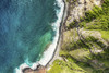 Aerial view of the rugged coastline of the West Maui Mountains, Maui, Hawaii, USA; Maui, Hawaii, United States of America Poster Print by Living Moments Media (18 x 12)