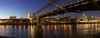 A view of the Millennium Bridge and St Paul's Cathedral from the Embankment on the river Thames. Poster Print by Loop Images Ltd. (35 x 13)