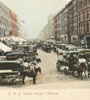 Victorian Stereoview card from circa 1900 for viewing thought a stereoscope. A hand coloured photograph of South Stret Chicago U.S.A. Poster Print by John Short (15 x 17)