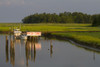 A marsh and boat dock near the York River.; West Point, Virginia. Poster Print by Skip Brown (17 x 11)