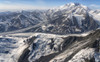 Aerial photo of Kluane National Park, with snow covered mountains and glacial masses making up the landscape; Haines Junction, Yukon, Canada Poster Print by Robert Postma (19 x 12)