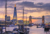 Tower Bridge and The Shard along the River Thames at sunset. Poster Print by Loop Images Ltd. (18 x 12)