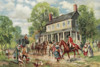The Concord Stage. After a work by E. Percy Moran. Concord and nearby Lexington were the sites of the first military engagements of the American Revolutionary War. The picture shows an English soldier on horseback. Poster Print by Ken Welsh (17 x 11)