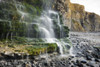 Cliff Waterfall on Dunraven Bay. Poster Print by Loop Images Ltd. (18 x 12)