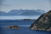 The view looking across Reisafjorden which is a fjord in the municipality of Nordreisa in Troms county in Norway. Poster Print by Loop Images Ltd. (20 x 13)