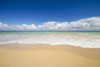 Surf, sand and blue sky at Baldwin Beach on the north shore of Maui near Paia; Maui, Hawaii, United States of America Poster Print by Ron Dahlquist (17 x 11)