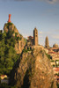 Overview of Statue of Notre Dame de France with Saint Michel d'Aiguilhe Chapel and Notre Dame Cathedral. Poster Print by Loop Images Ltd. (11 x 17)