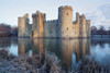A winter sunrise at Bodiam Castle. Poster Print by Loop Images Ltd. (18 x 12)