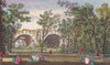 A view of the center cross walk &c. in Vauxhall Gardens.  London, England. After a print dated 1751 from a work by Caneletto.  Published by Robert Sayer.  Later colourization. Poster Print by Ken Welsh (18 x 10)