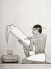 A scribe in ancient Egypt.  From a contemporary print, c.1935. Poster Print by Ken Welsh (12 x 16)