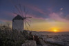 Mykonos windmill at sunset. Poster Print by Loop Images Ltd. (20 x 13)