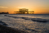 A view toward the West Pier in Brighton. Poster Print by Loop Images Ltd. (19 x 13)