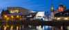 The Three Graces and the Museum of Liverpool lit up during twilight along Liverpool waterfront. Poster Print by Loop Images Ltd. (22 x 9)