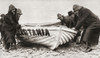 One of the lifeboats from the RMS Lusitania, sunk by a German U-boat in 1915, is hauled onto the beach on the coast of Ireland.  From The Pageant of the Century, published 1934. Poster Print by Ken Welsh (18 x 10)