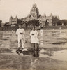 Parsis worshiping the new moon along the Indian Ocean, Church Gate Station of the Bombay Baroda and Central India Railway in the background, Victorian stereoview card circa 1900; Bombay, British India Poster Print by John Short (15 x 15)