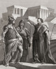 The Hebrew prophet Haggai exhorts Governor Zerubbabel and the High Priest Joshua to begin the building of Jerusalem's Second Temple.  After a 19th century work by Jan Reckleben Poster Print by Ken Welsh (12 x 15)