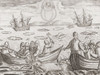 Mariners hunting polar bears in the Arctic ocean in the early 17th century.  From a 17th century work by an unidentified artist. Poster Print by Ken Welsh (16 x 12)