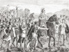 Julius Caesar crossing the Rubicon river, 10 January, 49 BC. Gaius Julius Caesar, 100 BC � 44 BC.  Roman general and statesman.  From Cassell's Illustrated Universal History, published 1883. Poster Print by Ken Welsh (17 x 13)