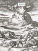 People fleeing an eruption of Mt. Etna volcano, Sicily, Italy.  From a 17th century print. Poster Print by Ken Welsh (12 x 16)