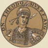 Theodosios II or Theodosius II, 401- 450.   Eastern Roman Emperor. Poster Print by Ken Welsh (14 x 14)