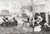 The Paris flood of 1658 when the river Seine rose by 8.62 metres over 10 days.  After a work by Dutch illustrator Caspar Luyken, 1672 - 1708. Poster Print by Ken Welsh (18 x 12)