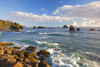 Rock formations in the Pacific Ocean on Indian Beach along the Oregon coast; Oregon, United States Of America Poster Print by Craig Tuttle (17 x 11)