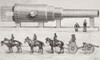 A 52 foot Krupp cannon shown in comparison with a German field piece. From Ilustracion Artistica, published 1887. Poster Print by Ken Welsh (18 x 11)