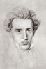 S∩┐╜∩┐╜ren Aabye Kierkegaard, 1813 - 1855.  Danish philosopher, theologian, poet, social critic and religious author.  After a contemporary print. Poster Print by Ken Welsh (11 x 17)