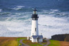 Yaquina Head Light on a stormy day, Yaquina Bay State Park; Oregon, United States of America Poster Print by Craig Tuttle (17 x 11)