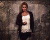 Claire Holt In Ruffle Top And Brown Leather Jacket Photo Print (8 x 10)