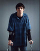 Rj Mitte In Blue Striped Shirt Gray Background Photo Print (8 x 10)