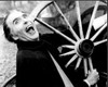 Christopher Lee With Wheel In Dracula A.D. 1972 Black And White Photo Print (8 x 10)