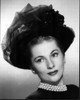 Joan Fontaine Headshot In Hat And Pearl Necklace Black And White Photo Print (8 x 10)