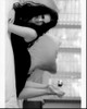 Katie Mcgrath Laying On Bed In Black Dress Black And White Photo Print (8 x 10)