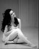 Katie Mcgrath Sitting On Floor In Lace Dress  Black And White Photo Print (8 x 10)