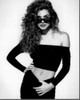 Paula Barbieri In Off Shoulder Top And Sunglasses Black And White Photo Print (8 x 10)