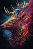 Red Stag Psychedelic 4 Poster Print - Wumples
