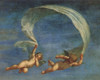 Two Angels Flying Poster Print - Apple Collection Vintage
