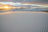 USA- New Mexico- White Sands National Monument. Sunset on white sand dunes and clouds. Poster Print - Gallery Jaynes
