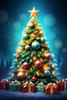 Colorful Christmas Tree 1 Poster Print - Ray Heere