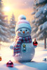 Christmas Snowman 1 Poster Print - Ray Heere