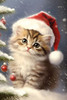 Christmas Kitten 5 Poster Print - Ray Heere