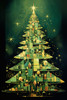 Art Deco Christmas Tree 2 Poster Print - Ray Heere