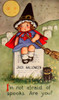 Halloween Little Girl Cemetary.tif Poster Print - Apple Collection Vintage