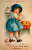 Halloween Blue Girl Clock.tif Poster Print - Apple Collection Vintage